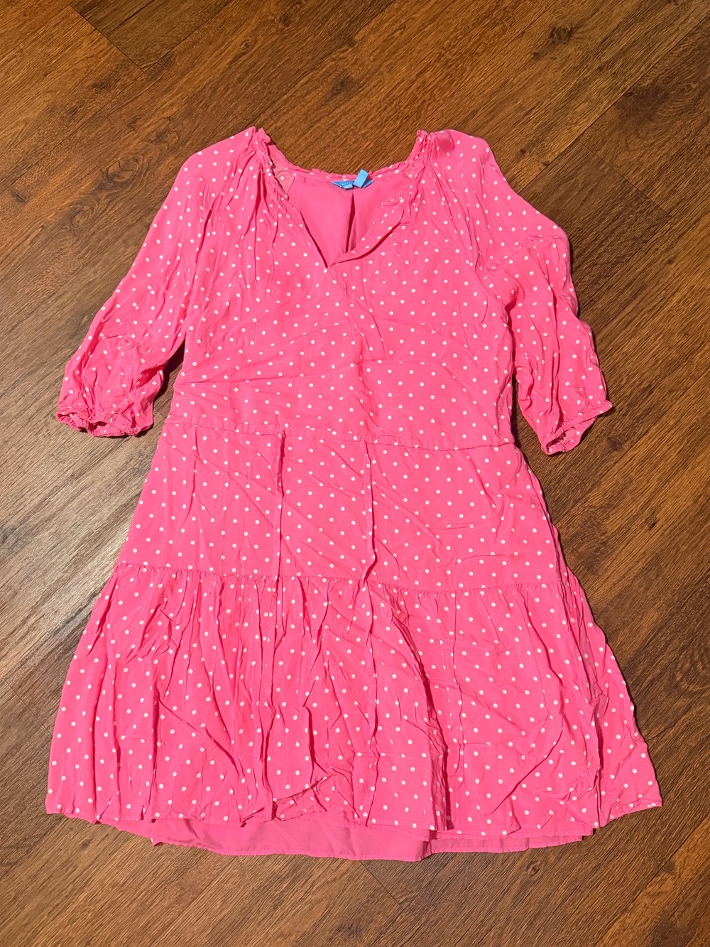 Pink Polka Dot Tiered Ruffle Women's Dress